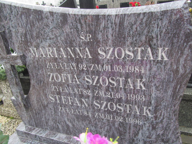 Zofia Szostak 1911 Pilawa - Grobonet - Wyszukiwarka osób pochowanych